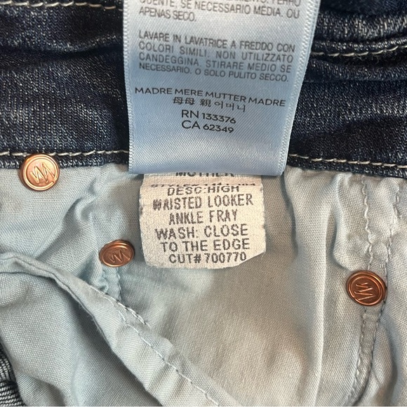 Mother Jeans Women's 25 High Waisted Looker Ankle Fray Skinny Close To The Edge - Picture 10 of 11